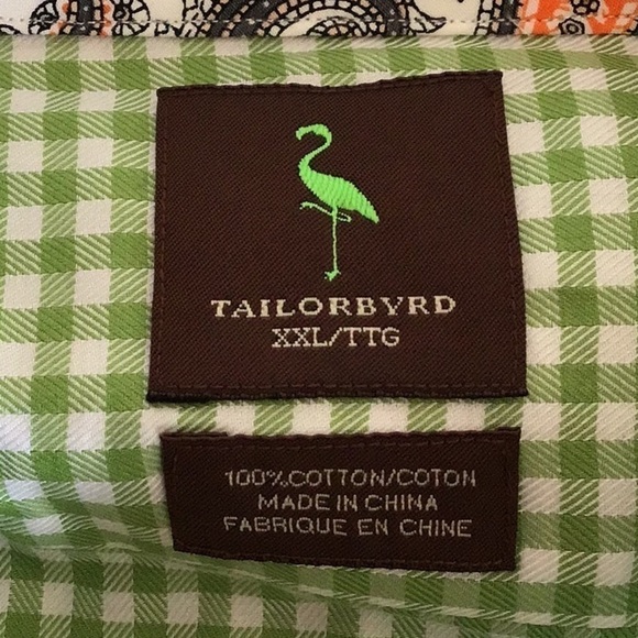 TAILORBYRD green check plaid button front shirt XXL - Picture 6 of 8